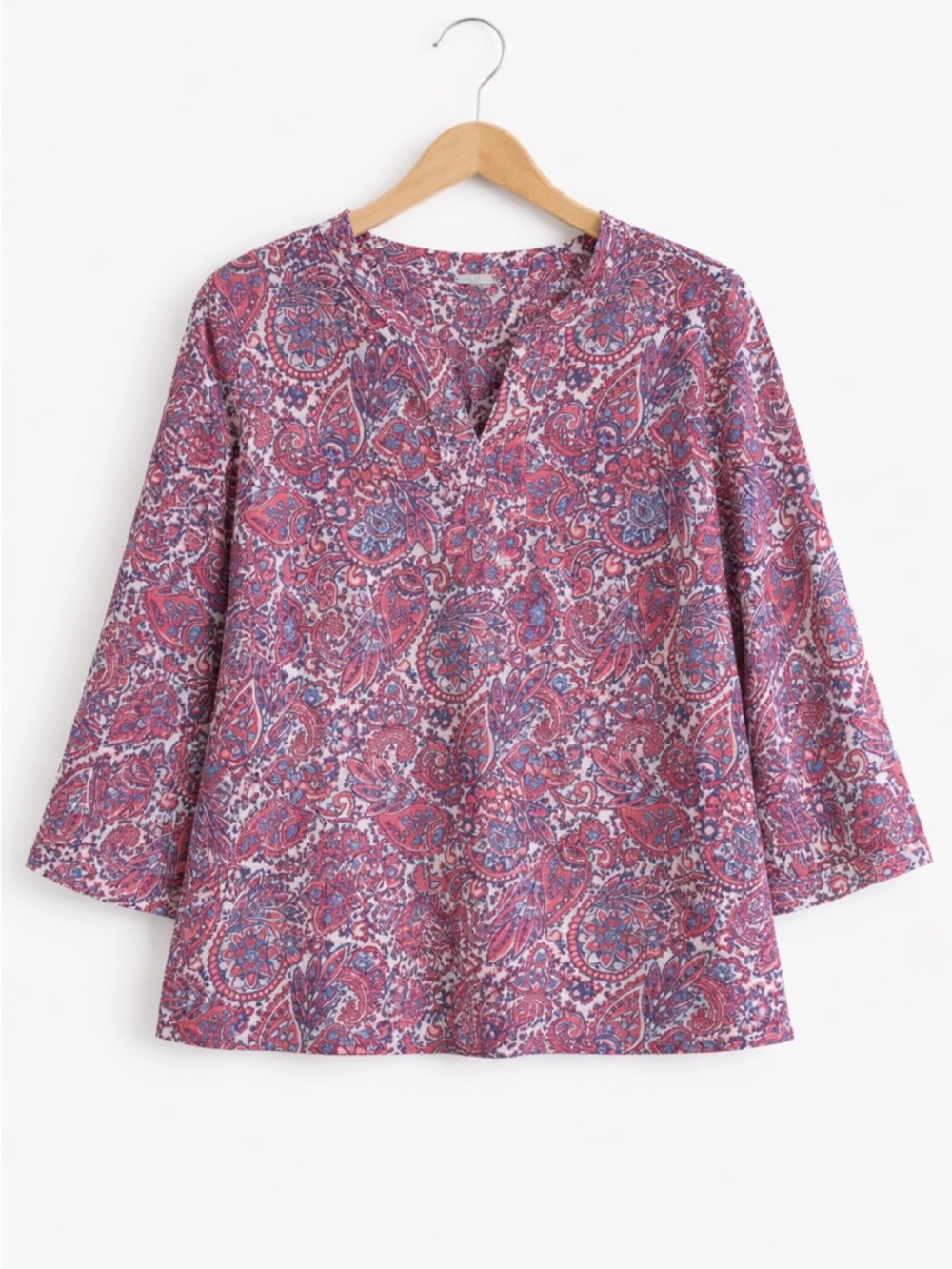 Cotton Paisley Split-Neck Tunic 2X Talbots